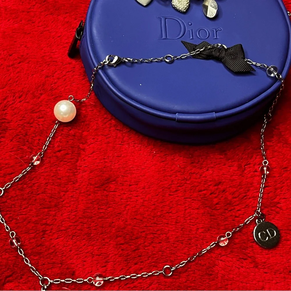 Authentic Christian Dior Necklace, Bracelet, and Cosmetics Pouch - Picture 4 of 9